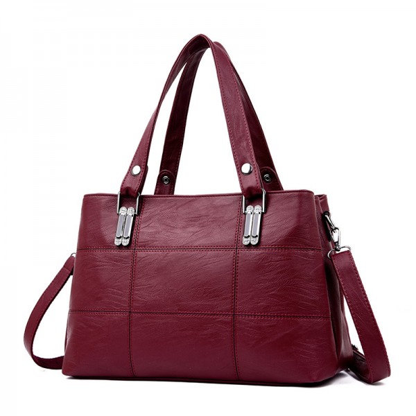 Manufacturers wholesale cross border women's bags fashion simple single shoulder bag large capacity soft leather portable messenger bag