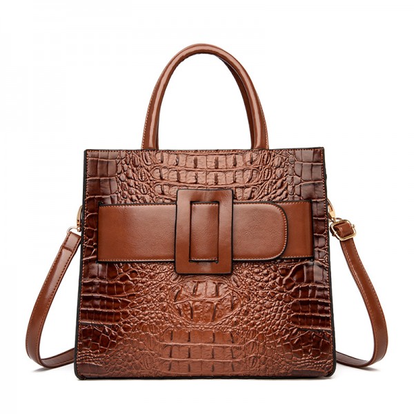 Cross border women's bag crocodile fashion handbag 2021 new high-end retro women's bag single shoulder Crossbody Bag