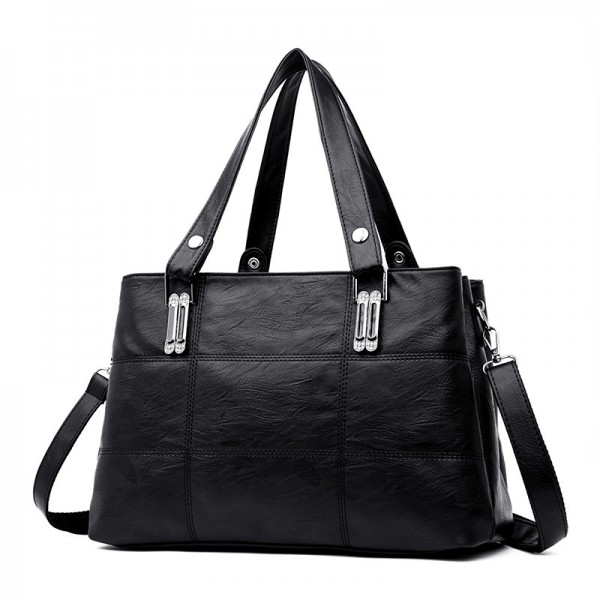Manufacturers wholesale cross border women's bags fashion simple single shoulder bag large capacity soft leather portable messenger bag