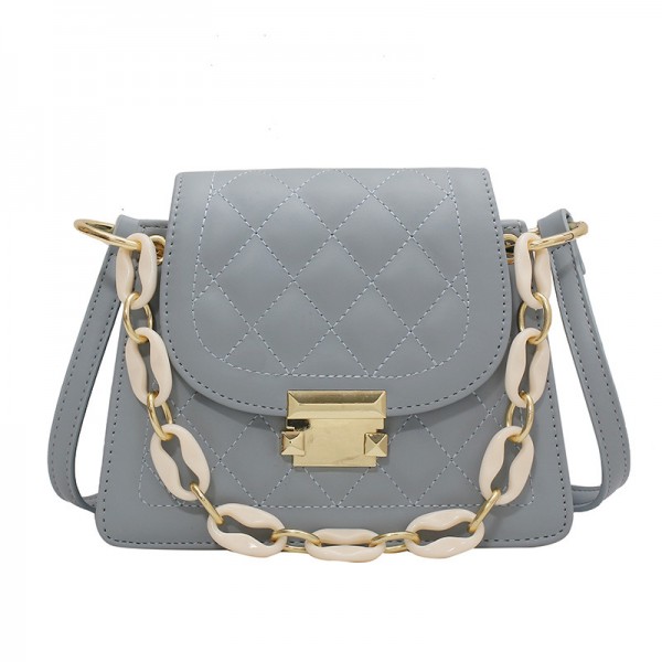 Summer French design bag female 2021 new fashion chain messenger bag summer solid small square bag