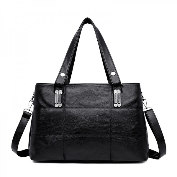 Manufacturers wholesale cross border women's bags fashion simple single shoulder bag large capacity soft leather portable messenger bag