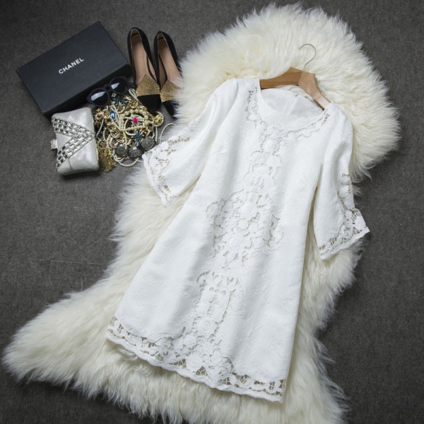 F1052-2021 Bridesmaid bride's return door red new year dress hollow out embroidered trumpet sleeve dress wedding night 