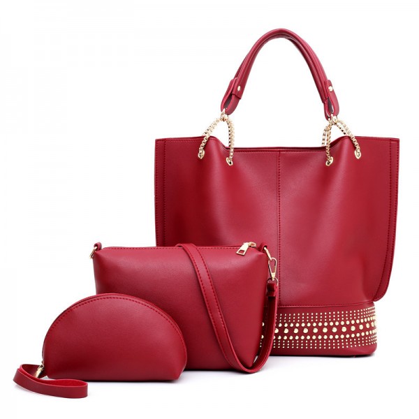 New bag in winter 2020, three piece set of high capacity Pu Single Shoulder Messenger Bag