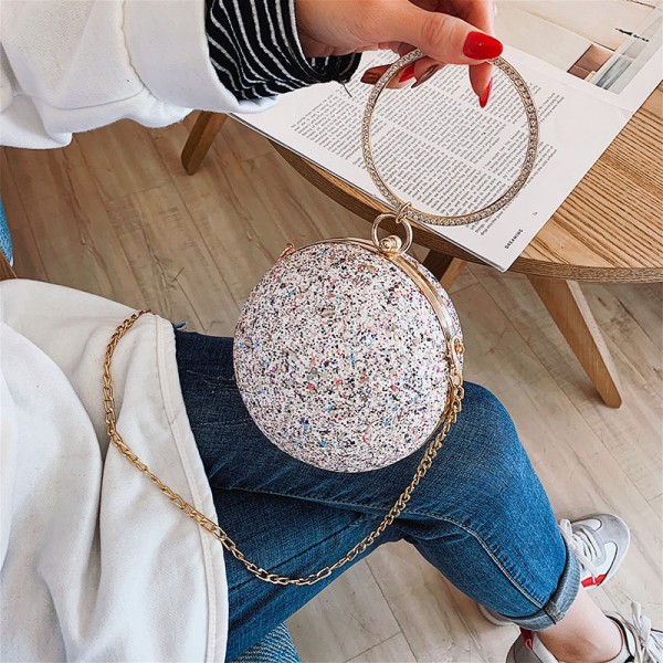 Chain bag women's small bag 2020 new fashion temperament Dinner Bag simple one shoulder messenger round handbag