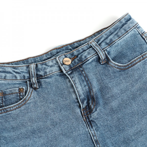 K2006413 - tailoring - spring and summer leg length versatile casual retro slim color matching jeans 