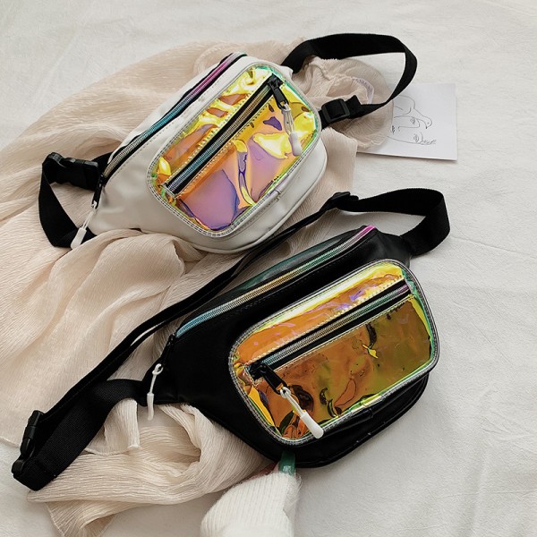 Women's new spring 2020 ins personalized women's laser messenger bag functional chest bag waist bag