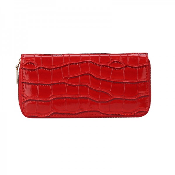 2021 new women's long purse feminine crocodile pattern hand holding purse fashion fashion with retro women's bag