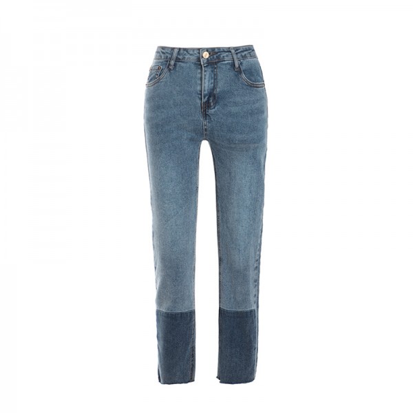 K2006413 - tailoring - spring and summer leg length versatile casual retro slim color matching jeans 
