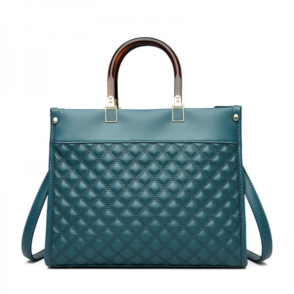 2021 new workplace women's handbag Single Shoulder Messenger Bag lattice solid color large capacity women's bag support distribution