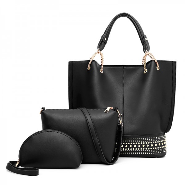 New bag in winter 2020, three piece set of high capacity Pu Single Shoulder Messenger Bag
