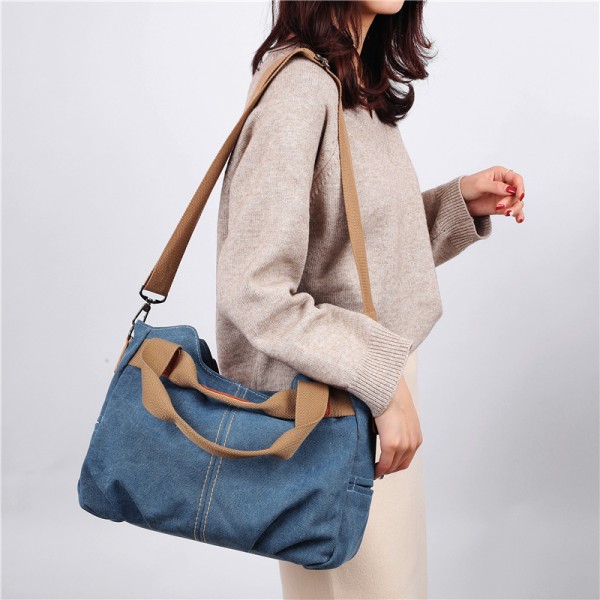 Cross border 2019 creative canvas one shoulder women's bag large capacity leisure portable Messenger Bag Light CUSTOM TOTE BAG