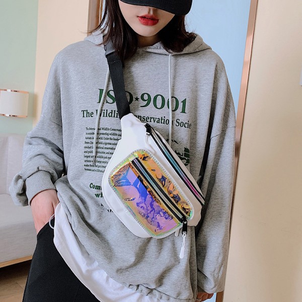 Women's new spring 2020 ins personalized women's laser messenger bag functional chest bag waist bag