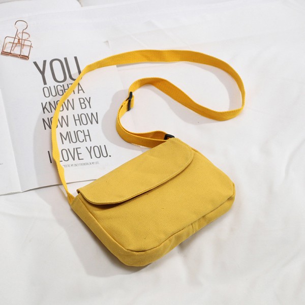 Ins solid color canvas bag literature and art small fresh Japanese soft girl ulzzang cross bag girl student one shoulder small square bag