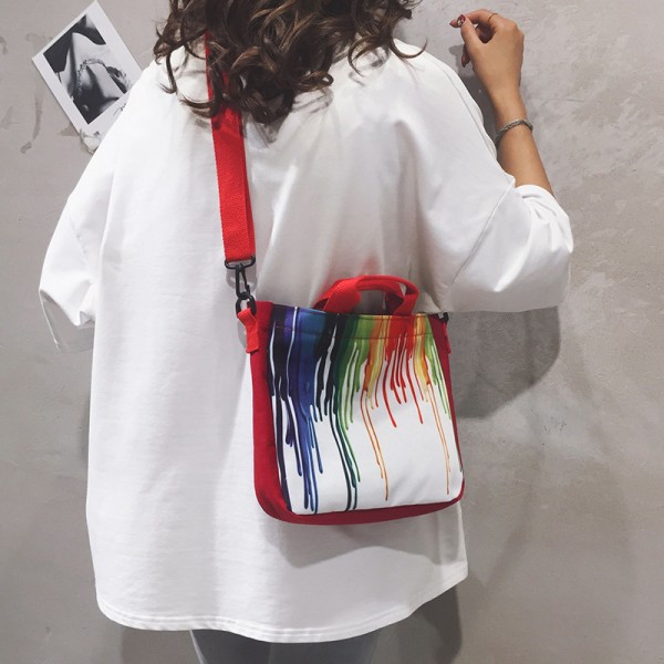 2021 new Korean Canvas Shoulder Bag splash proof printing Tote Bag high capacity student class bag