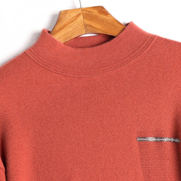 1926209-2021 autumn and winter simple goddess model waist belt design knitted dress turtleneck sweater 
