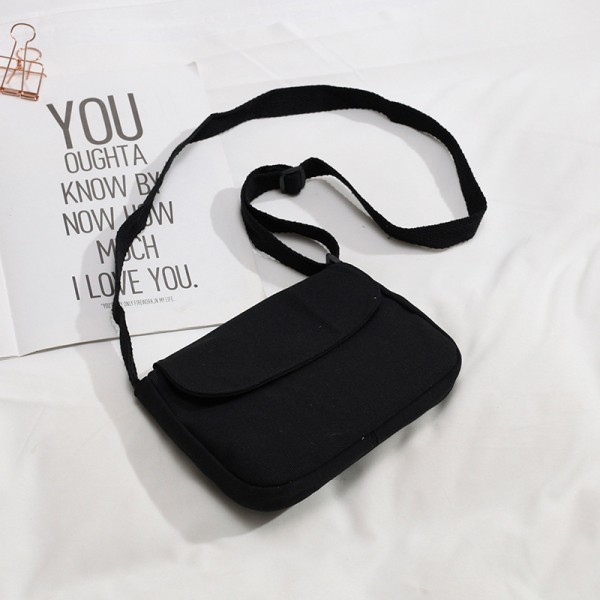 Ins solid color canvas bag literature and art small fresh Japanese soft girl ulzzang cross bag girl student one shoulder small square bag