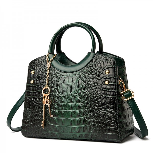 Alligator lady's handbag new European and American retro shoulder bag high grade fashion leisure messenger bag