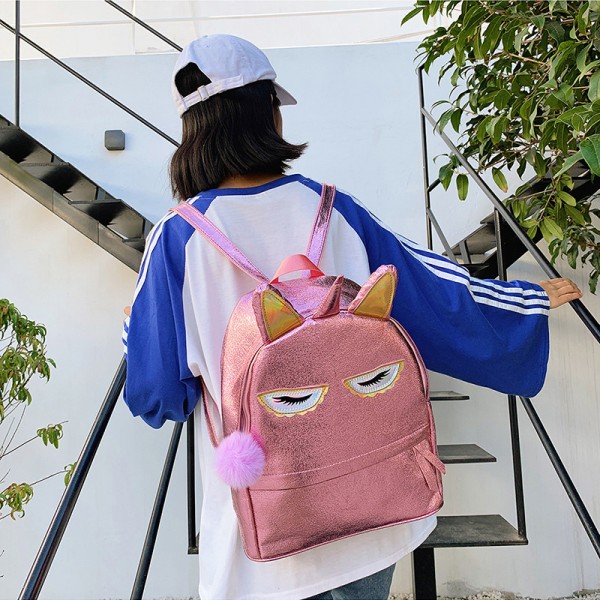 Foreign trade new laser sequins cute cartoon Unicorn backpack outdoor backpack gradient Pu student schoolbag