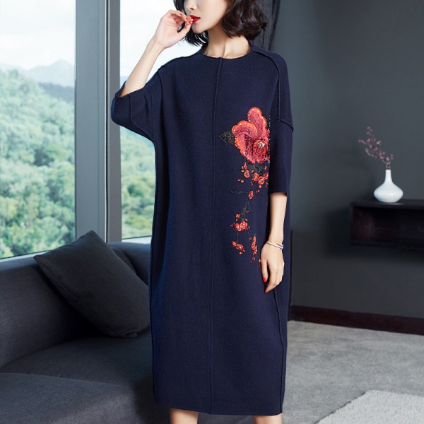 [tail handling] y4339 does not return or replace the knitted dress without quality problems 