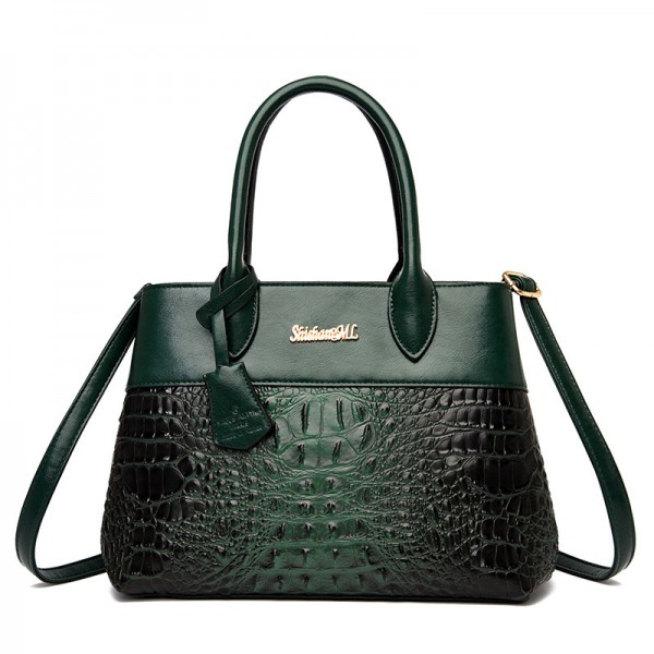 Crocodile pattern women's bag 2021 new hand bag women's European and American fashion One Shoulder Messenger Bag high capacity women's bag