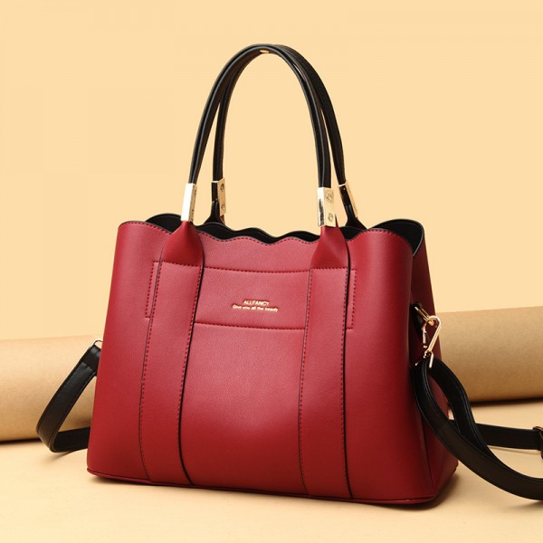 Wholesale cross-border hand-held women's bags, multi-layer large capacity women's bags, simple and fashionable single shoulder slung bags in Europe and America