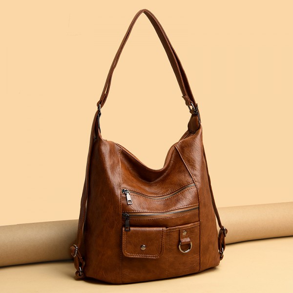 Soft leather big bag women's new large capacity th...