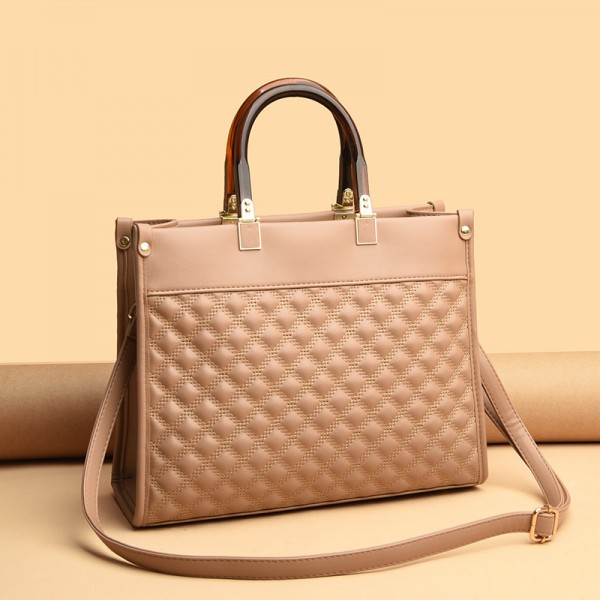 2021 new workplace women's handbag Single Shoulder Messenger Bag lattice solid color large capacity women's bag support distribution