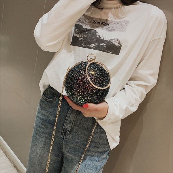 Chain bag women's small bag 2020 new fashion temperament Dinner Bag simple one shoulder messenger round handbag