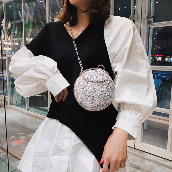 Chain bag women's small bag 2020 new fashion temperament Dinner Bag simple one shoulder messenger round handbag