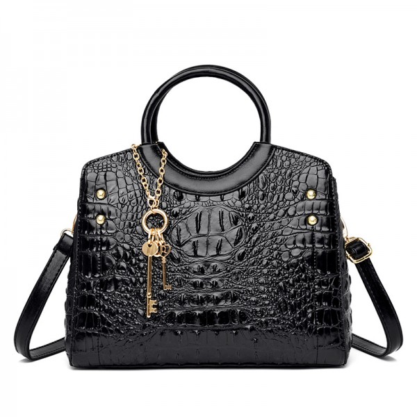 Alligator lady's handbag new European and American retro shoulder bag high grade fashion leisure messenger bag