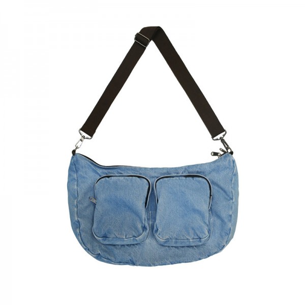 Japanese retro denim dumplings 2020 new fashion casual Canvas Messenger Bag hip hop one shoulder women's bag