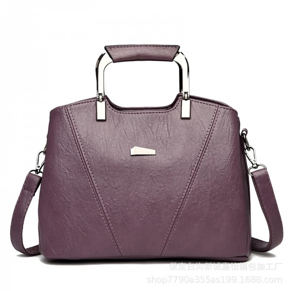 European and American new leisure Women's bag soft leather women's handbag multi-layer large capacity one shoulder bag