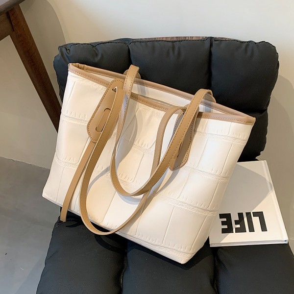 Large capacity bag women's summer 2021 new summer texture portable shoulder bag large bag armpit commuter Tote Bag 