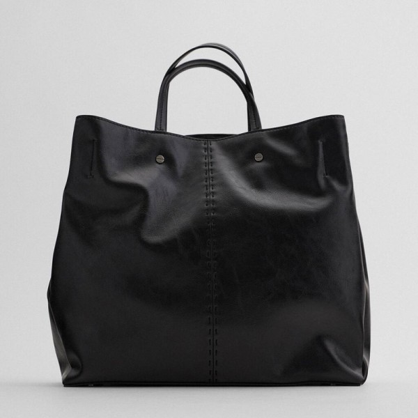 Za family's same 2020 autumn winter new women's bag large capacity Tote Bag Black Versatile Campus Style Single Shoulder Messenger Bag 