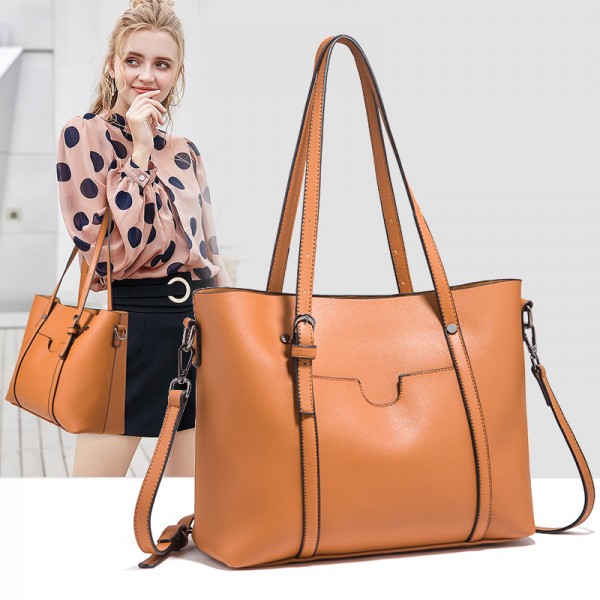 Single shoulder bag large tote bag female Pu messenger bag female bag European and American cross-border foreign trade female bag leisure large capacity bag 