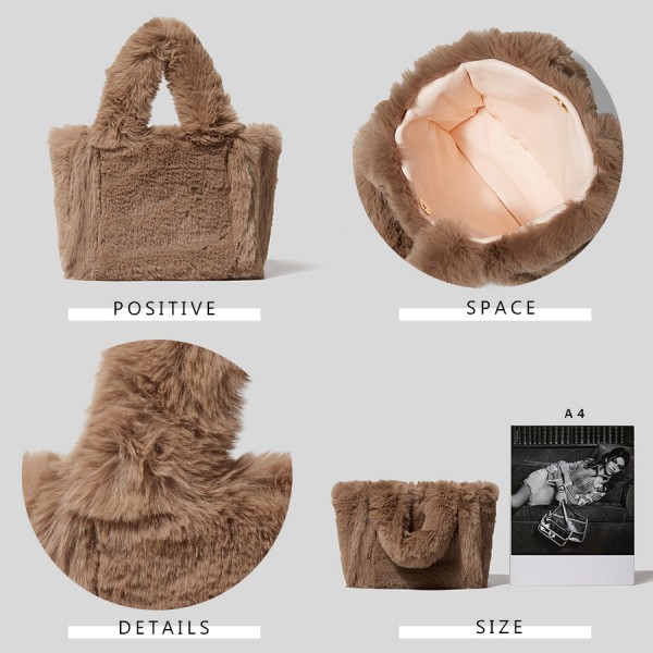 Plush bag 2021 new fashion women's bag solid color simple fashion shoulder bag candy color casual Tote Bag 2021 