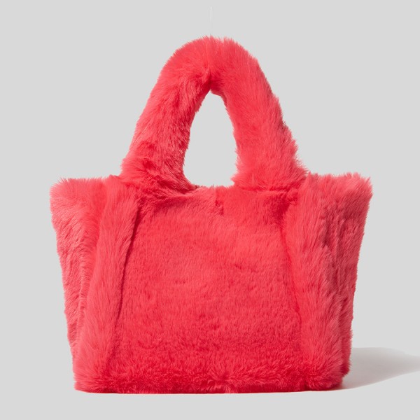 Plush bag 2021 new fashion women's bag solid color simple fashion shoulder bag candy color casual Tote Bag 2021 