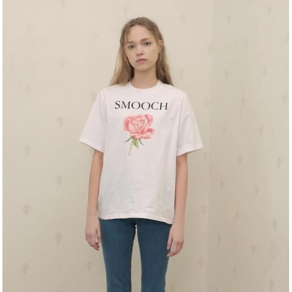 2022 express eBay Amazon European and American street women's Rose alphabet printed T-shirt women 