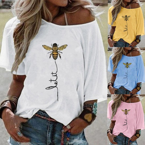 European and American foreign trade eBay Amazon new fat mm women's summer printed T-shirt with large round neck loose top 