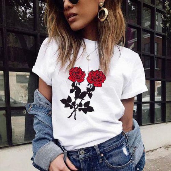 European and American new personalized Street women's t-shirt men and women loose Student Short Sleeve T foreign trade large size perennial supply 