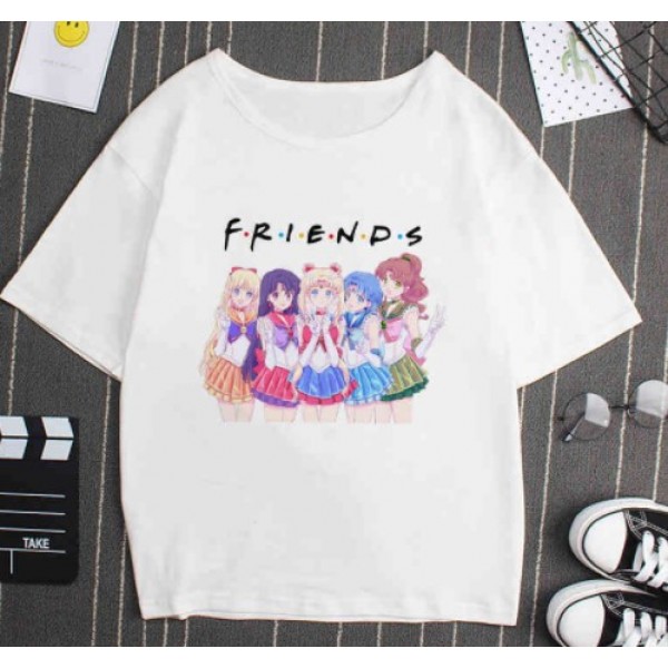 2020 European and American T-shirt printed Pullover round neck loose women's short sleeve one hair substitute 