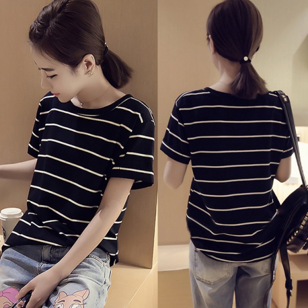 Striped T-shirt women's wholesale 2021 Korean vers...