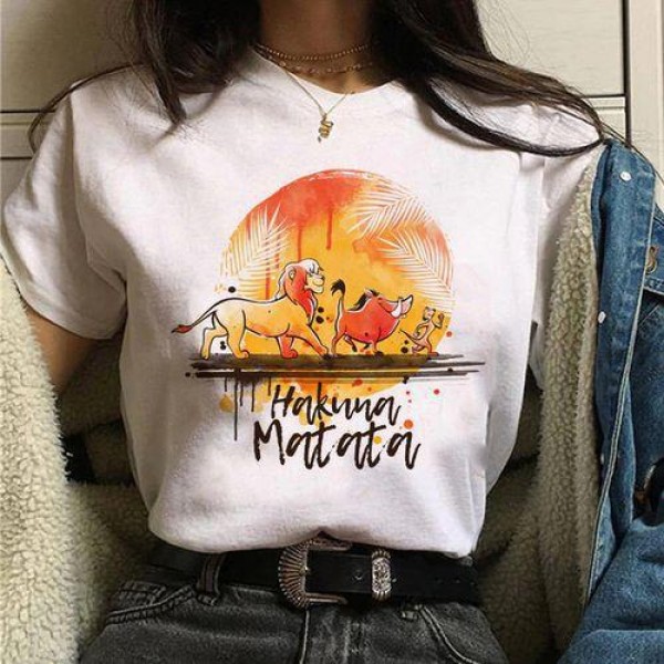 European and American new personalized Street women's t-shirt men and women loose Student Short Sleeve T foreign trade large size perennial supply 
