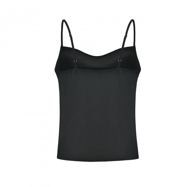 Zsiibowish women's foreign trade sexy pure color silk suspender vest bottomed shirt summer chiffon shirt women's top 