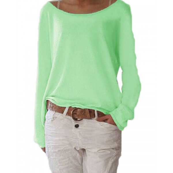 Popular European and American foreign trade women's wear in spring 2019, solid color knitted top, bottomed shirt, T-shirt, 13 yuan, a large number of spot goods 