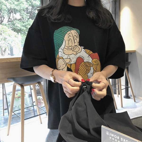 Wholesale 2021 new cartoon printed top T-shirt women's short sleeve slim fit net red ins women's wear one piece of distribution 