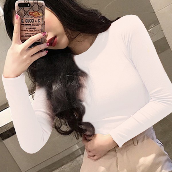 Wholesale 2022 early spring new women's fashion long sleeved t-shirt female Korean student top bottom female one-piece shop 