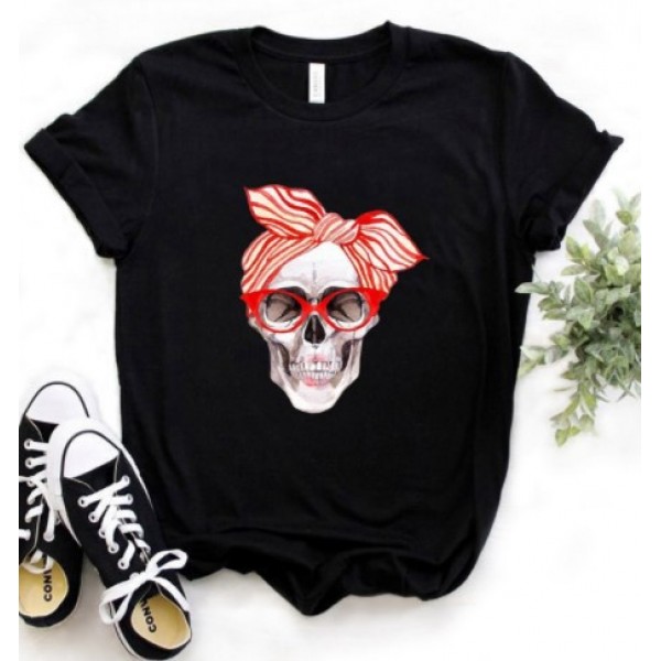 2020 European and American T-shirt printed Pullover round neck loose women's short sleeve one hair substitute 