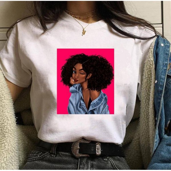 2021 cross border fashion express Amazon popular European and American short sleeved women's T-shirt 