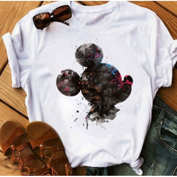 2020 European and American T-shirt printed Pullover round neck loose women's short sleeve one hair substitute 